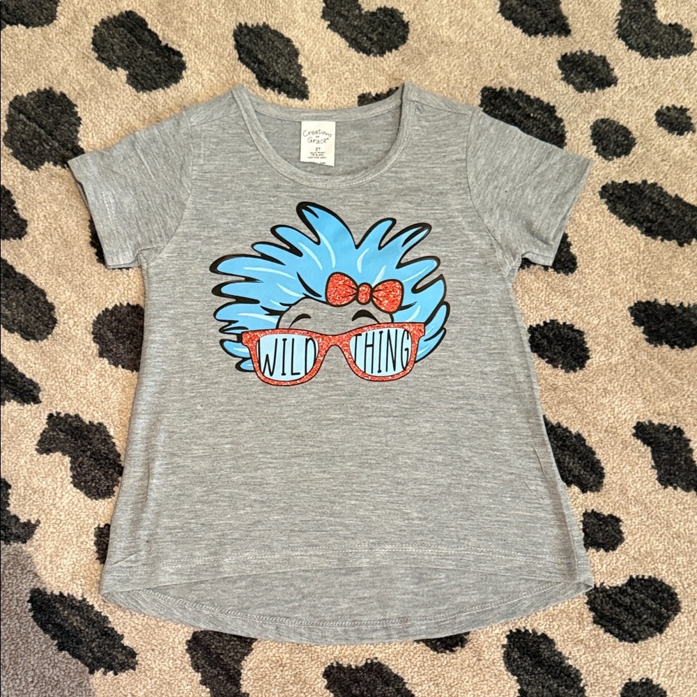 Cat & Jack Gray Tee with Blue and Red Wild Thing Graphic